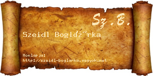 Szeidl Boglárka névjegykártya